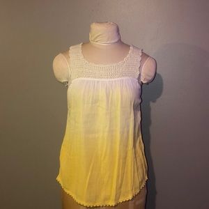 Yellow crochet tank top
